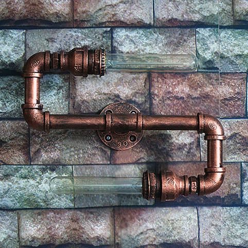 Creative home lighting industrial style retro water pipe lamp metal wall lamp manual pipe art
