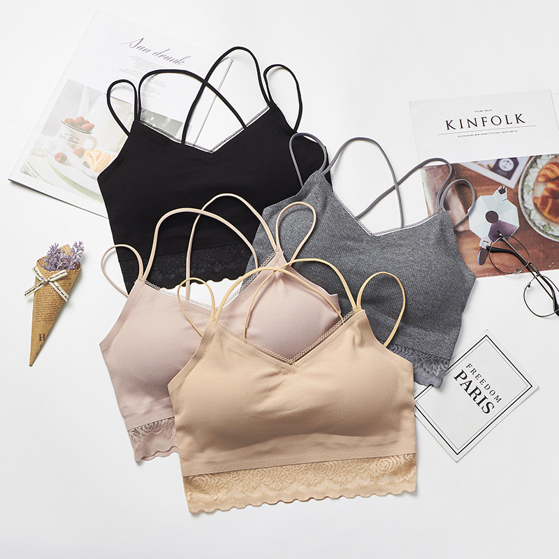 2019 Comfort No Underwire Beauty Back Wrap Chest Sexy Cross Strap Thread Sports Underwear Manufacturers Direct Sales