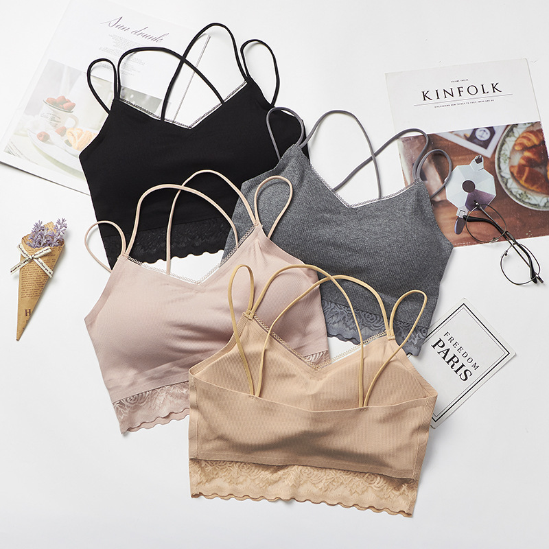 2019 Comfort No Underwire Beauty Back Wrap Chest Sexy Cross Strap Thread Sports Underwear Manufacturers Direct Sales details Picture