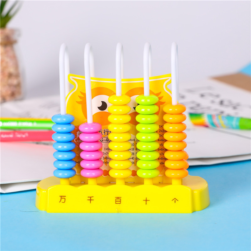 好彩厂家直销5行猫头鹰计数器塑料造型万位档珠心算加减法计数器