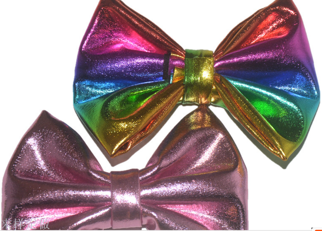 热销4英寸烫金软布蝴蝶结欧美宝宝头饰配件16色批发细节图