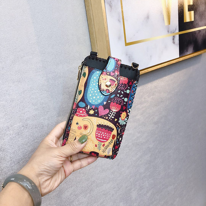 2021 new bag female retro mobile phone pack ethnic style female bag single shoulder oblique cross multi-functional female bag storage device full figure