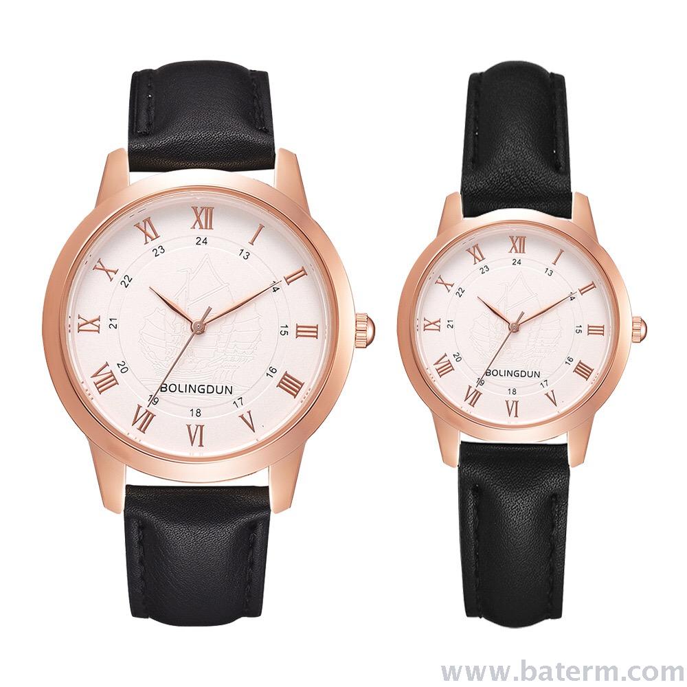 Fashionable and popular classic casual business simple men's and women's leather strap couple watches, versatile pair watches Specification image