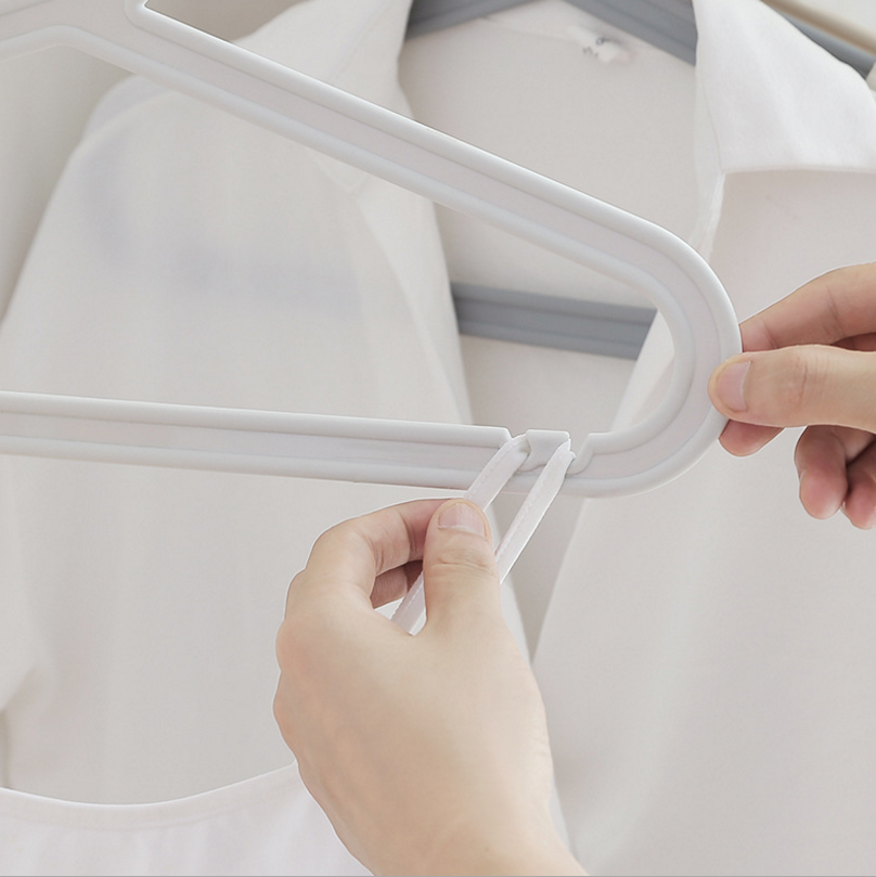无痕衣架衣柜家用塑料成人多功能防滑吊带衣挂白色衣撑 干湿两用