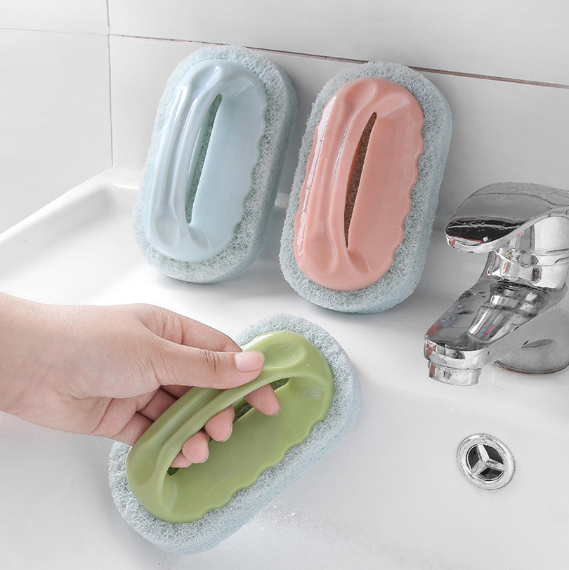 带手柄浴缸刷浴室瓷砖刷厨房去污刷子洗锅魔力海绵擦清洁刷
