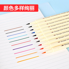 广纳028艺术彩绘软笔手账笔水彩笔10色彩色勾线笔漫画毛笔绘画笔