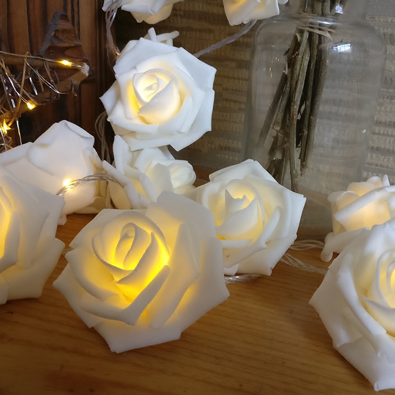 Battery lamp rose LED rose waterproof little lantern girl ins decoration wedding room bedroom lamp wedding room decoration