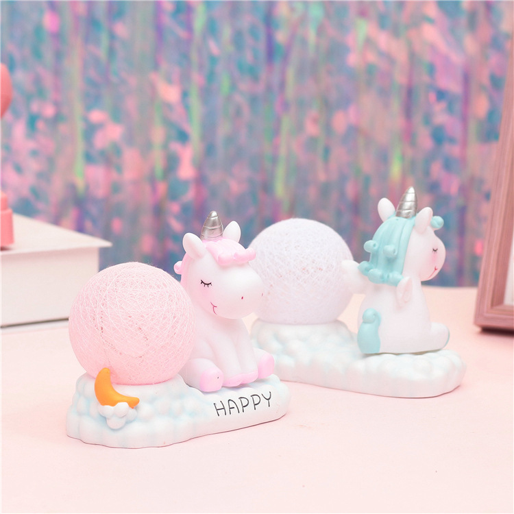 Creative Ins Korean girl heart dream unicorn rattan ball lamp room decorate bed bed bedroom decoration gift