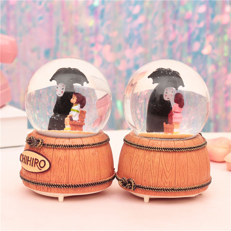 Hayao Miyazaki presents a music box with a face-less crystal ball for men
