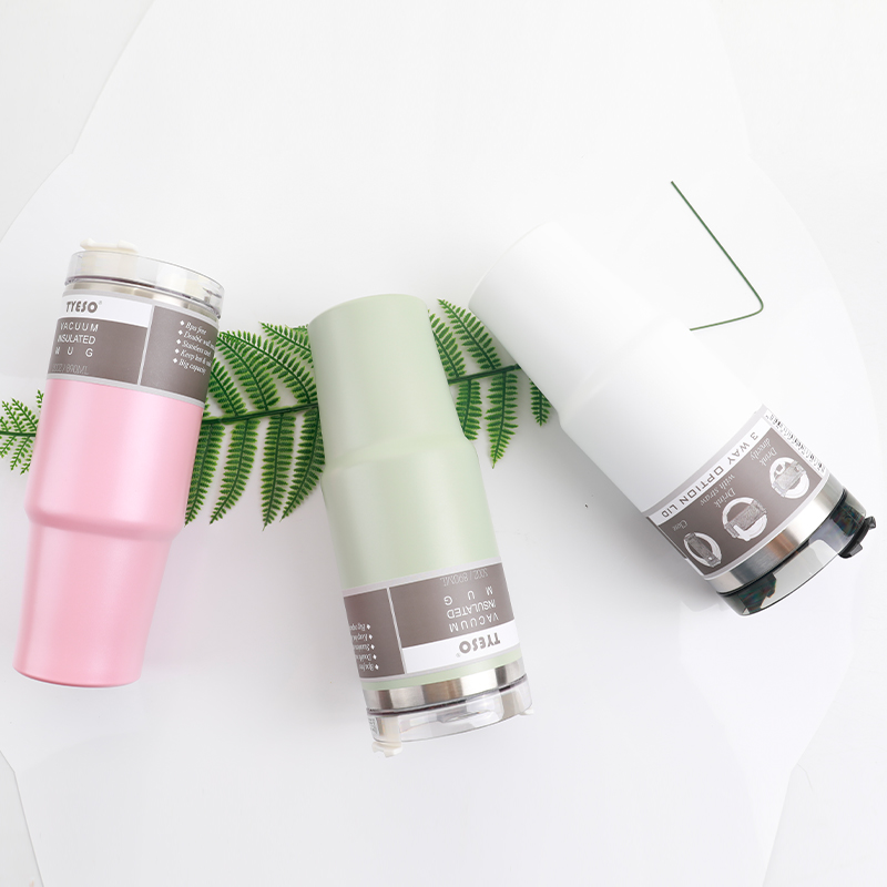 890ML large capacity 12# coffee cup 304 stainless steel car thermos cup with straw details Picture