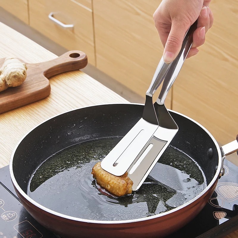 Stainless steel frying spatula clips, pancake and fish spatula, pizza and steak spatula, household kitchenware, frying steak spatula, steak clips details Picture