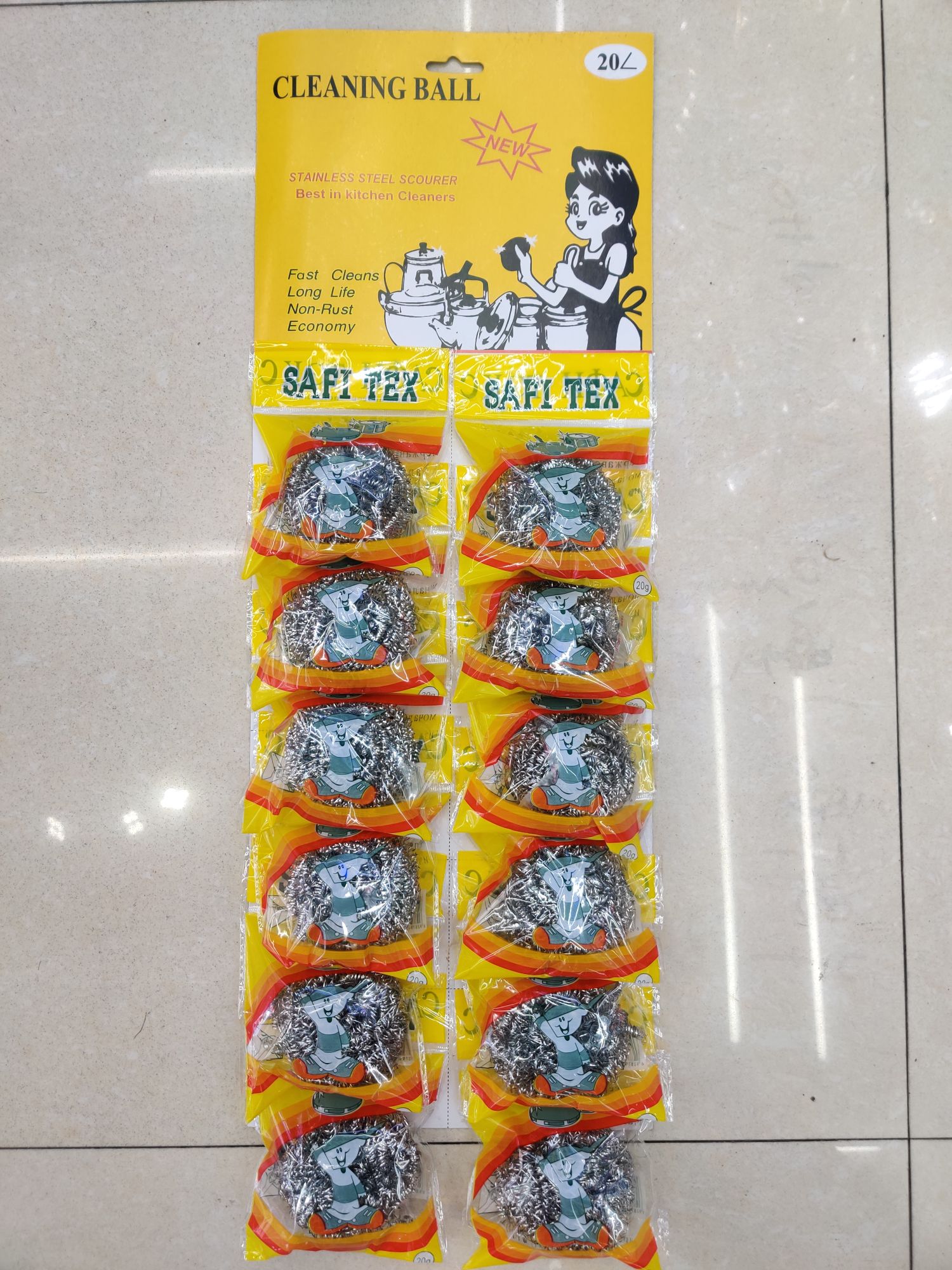 钢丝清洁球挂卡，钢丝球，清洁球，铁丝清洁球