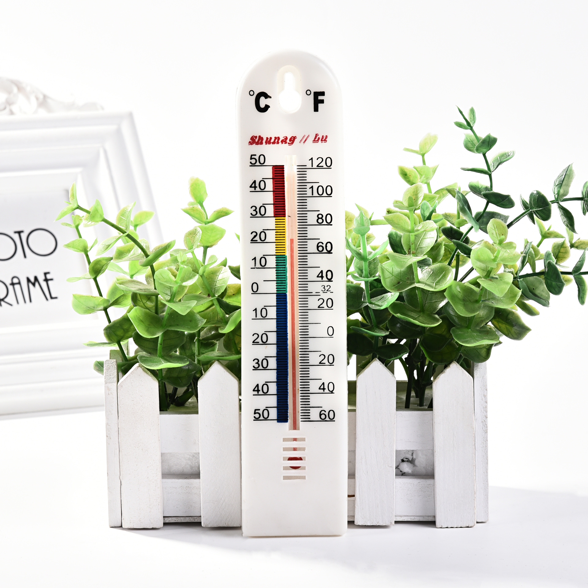 Wholesale household plastic temperature meters, five-color card thermometers, and plastic single-piece thermometers details Picture