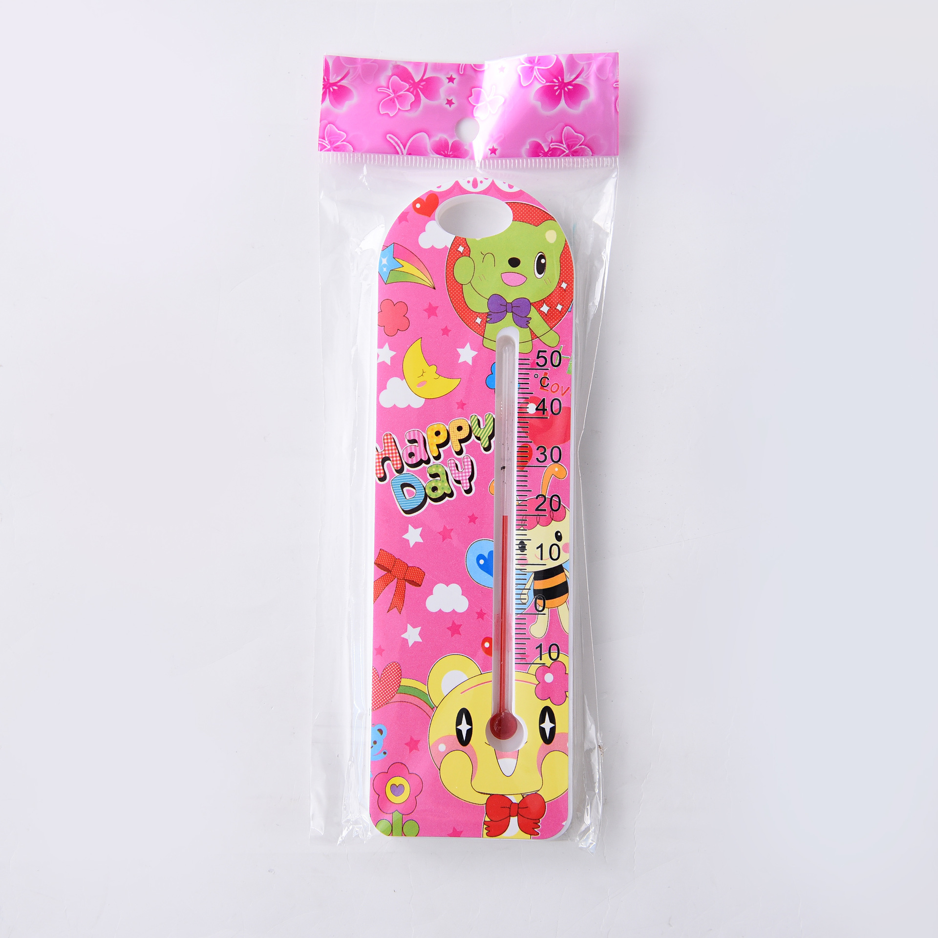 Cartoon thermometer, humidity, indoor and outdoor home, high-precision, children's and baby room desktop, creative wall-mounted details Picture