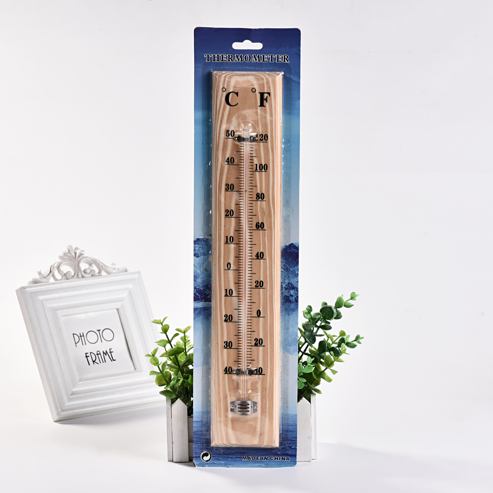 Factory direct sales of wooden thermometers, large 40cm wooden board thermometers, physical health wooden thermometers