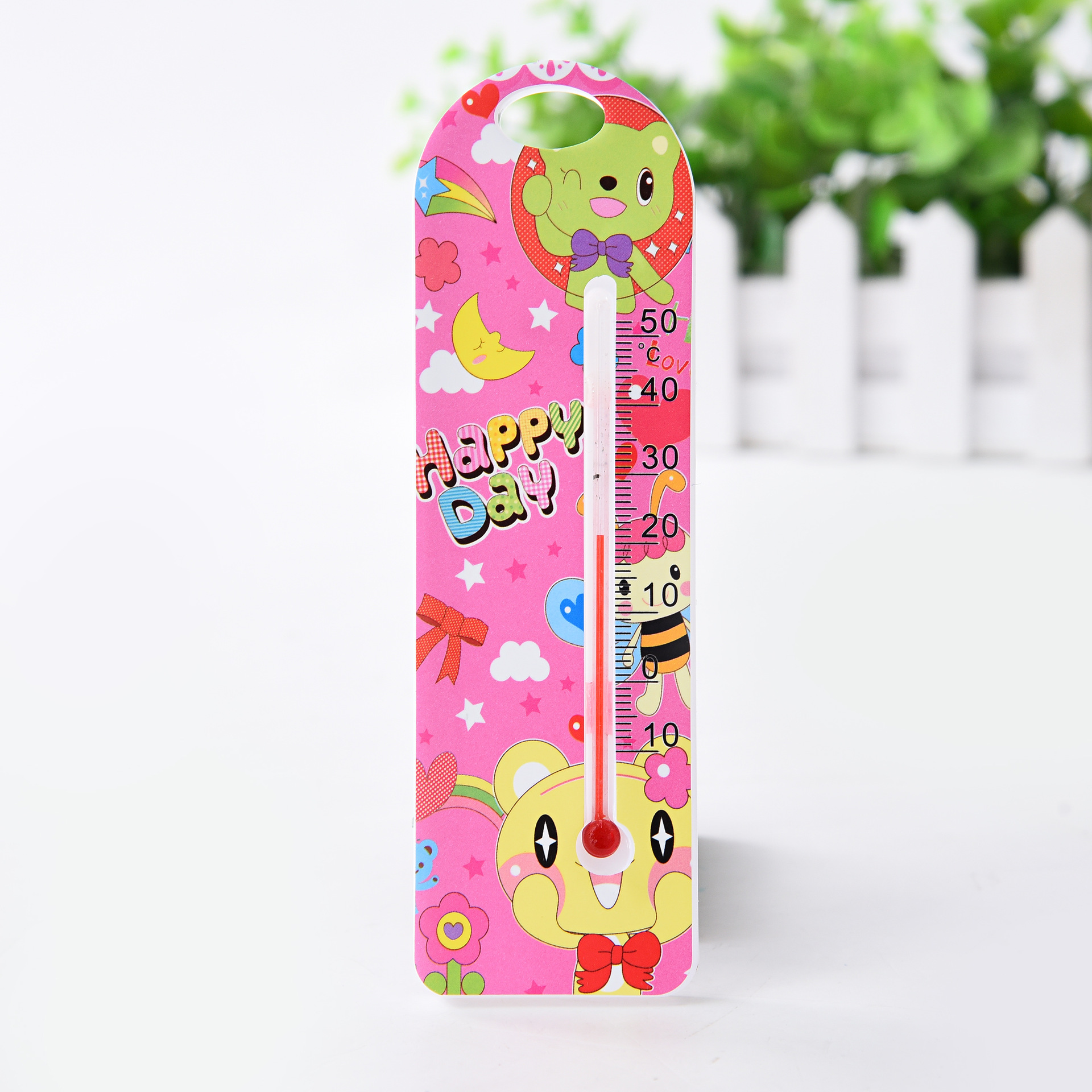 Cartoon thermometer, humidity, indoor and outdoor home, high-precision, children's and baby room desktop, creative wall-mounted Specification image
