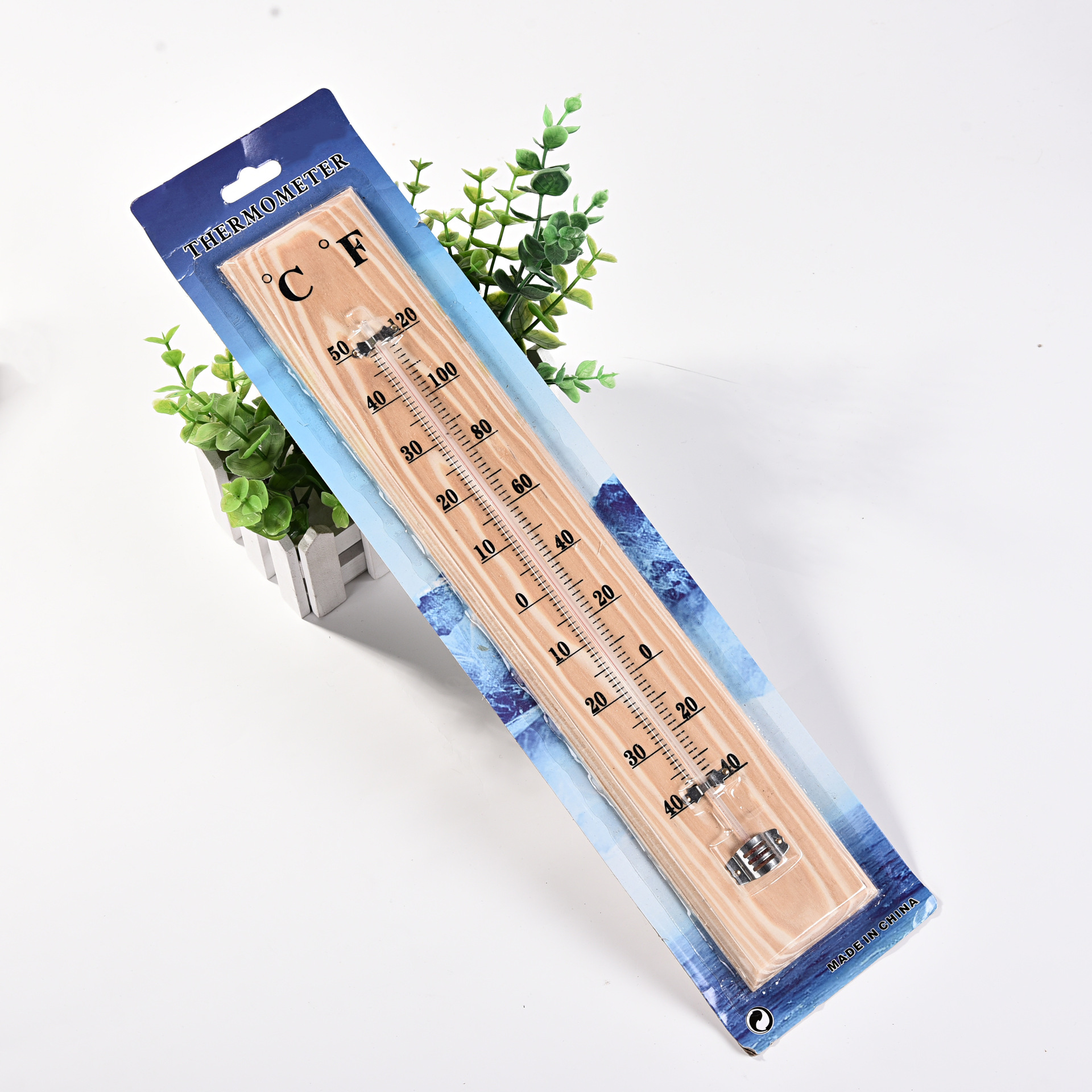 Factory direct sales of wooden thermometers, large 40cm wooden board thermometers, physical health wooden thermometers details Picture
