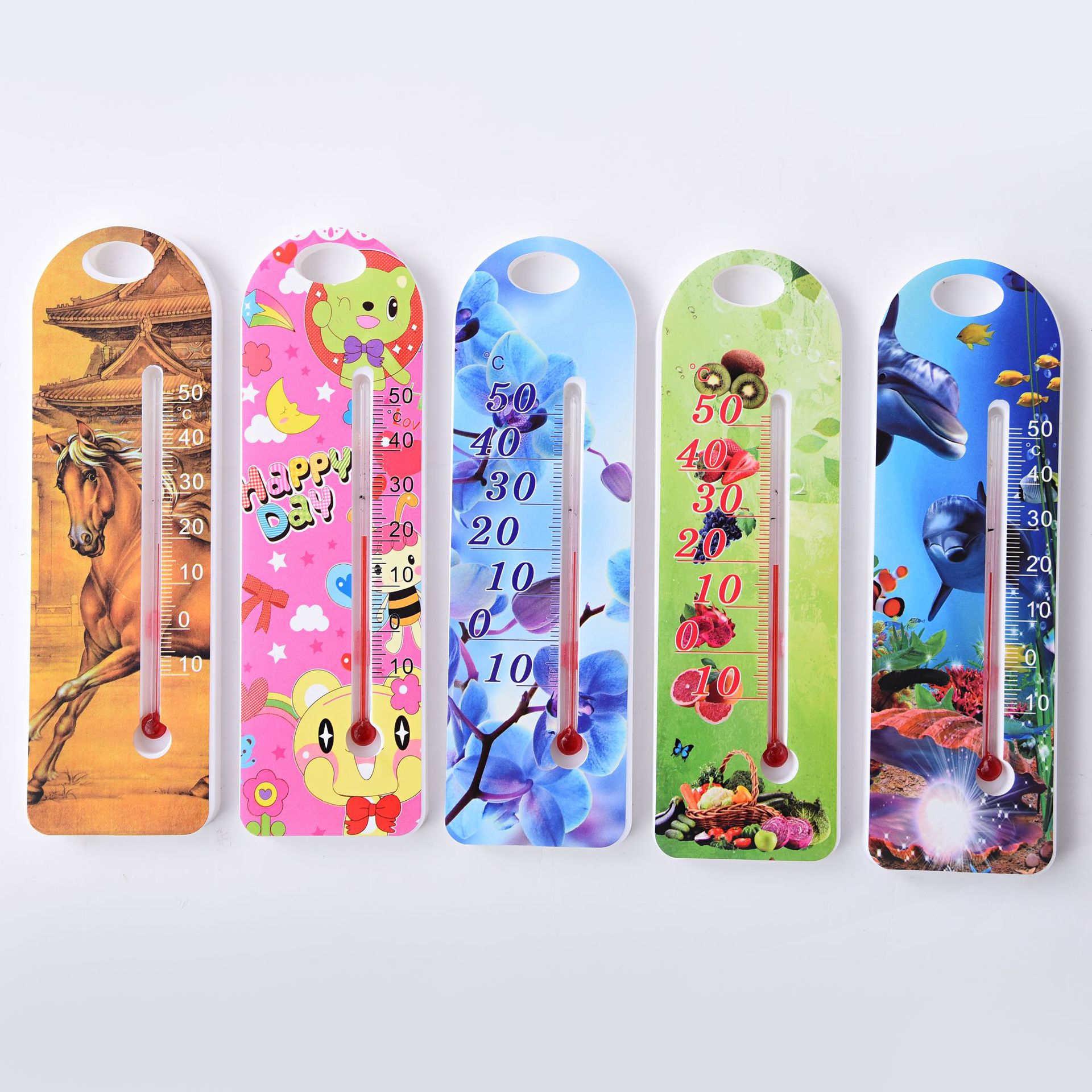 Cartoon thermometer, humidity, indoor and outdoor home, high-precision, children's and baby room desktop, creative wall-mounted