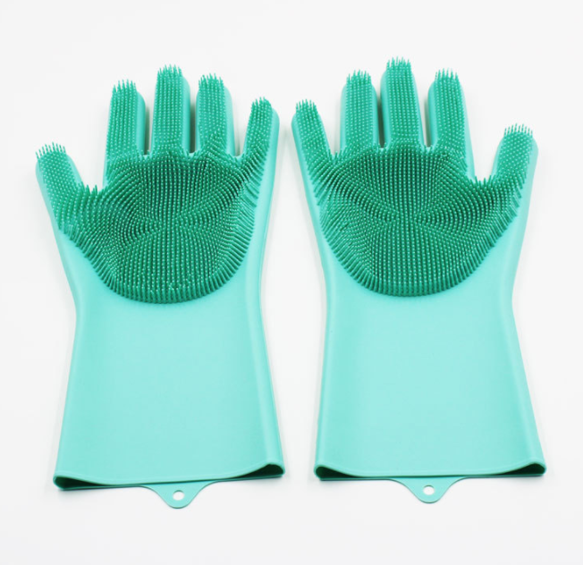 South Korea imported magic silicone dishwashing gloves female waterproof durable cleaning kitchen dishwashing clothes magic details Picture