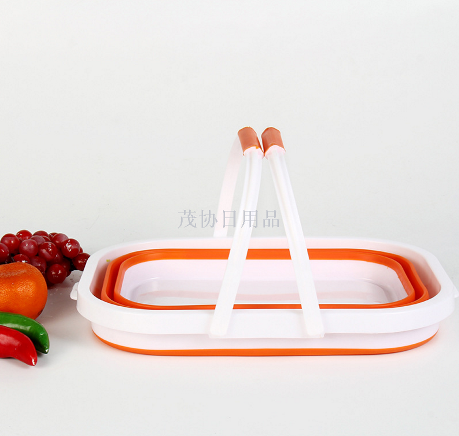 Multifunctional folding basket portable fruit basket for home outdoor picnic