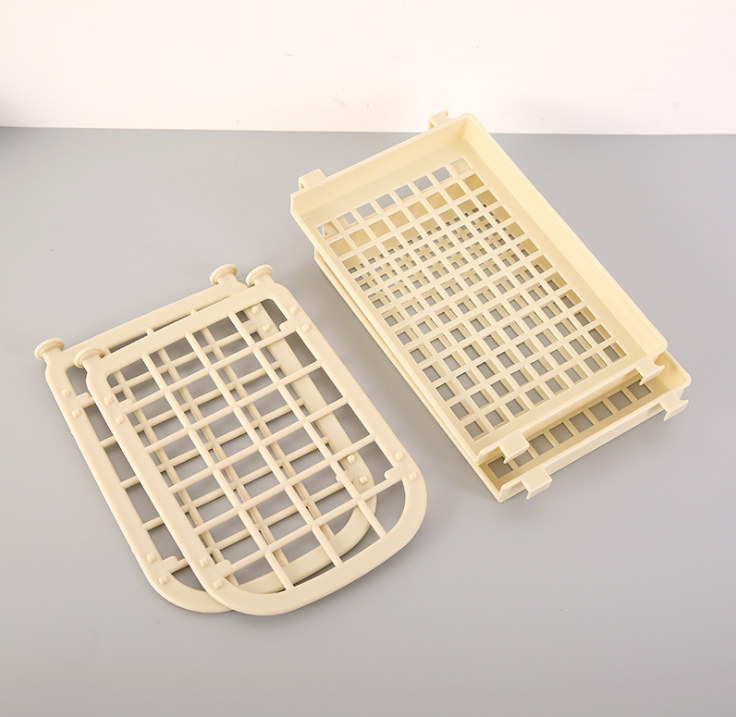 Creative two-layer hollowed-out plastic storage rack, desktop kitchen organizing rack, bathroom double-layer cosmetics storage rack details Picture