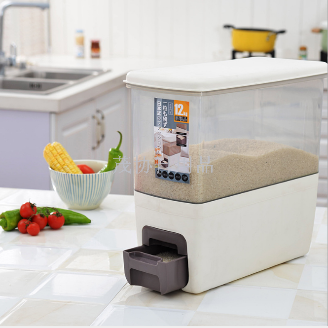 Japanese metering rice barrel Domestic rice barrel storage rice barrel pest control PP flour barrel 12Kg third generation