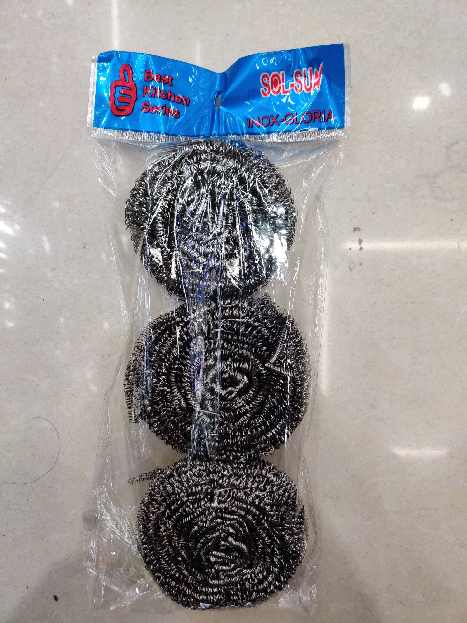 清洁球钢丝球3个个装，钢丝扁球清洁球