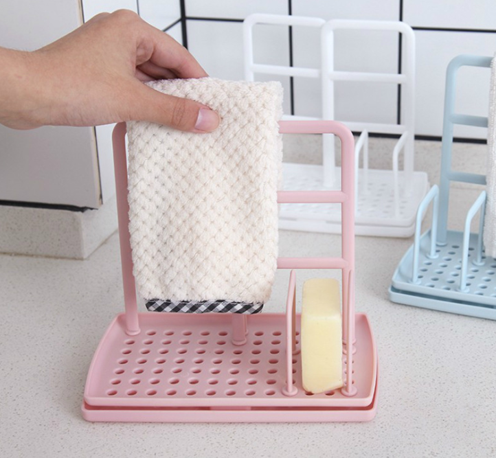 厨房沥水架收纳架抹布洗碗布沥水置物架厨具收纳筐毛巾抹布挂架子