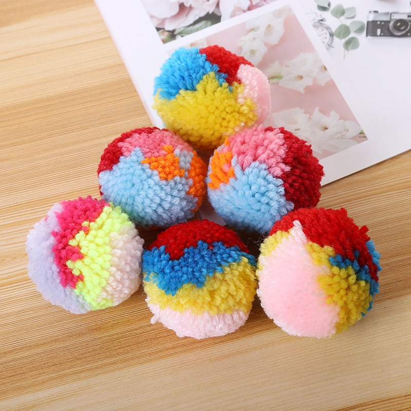 2019 Machine Round Color Hairball High-Grade Accessories Mixed Color Plush High Elastic Decorative Hairball Manufacturers Direct Sales details Picture