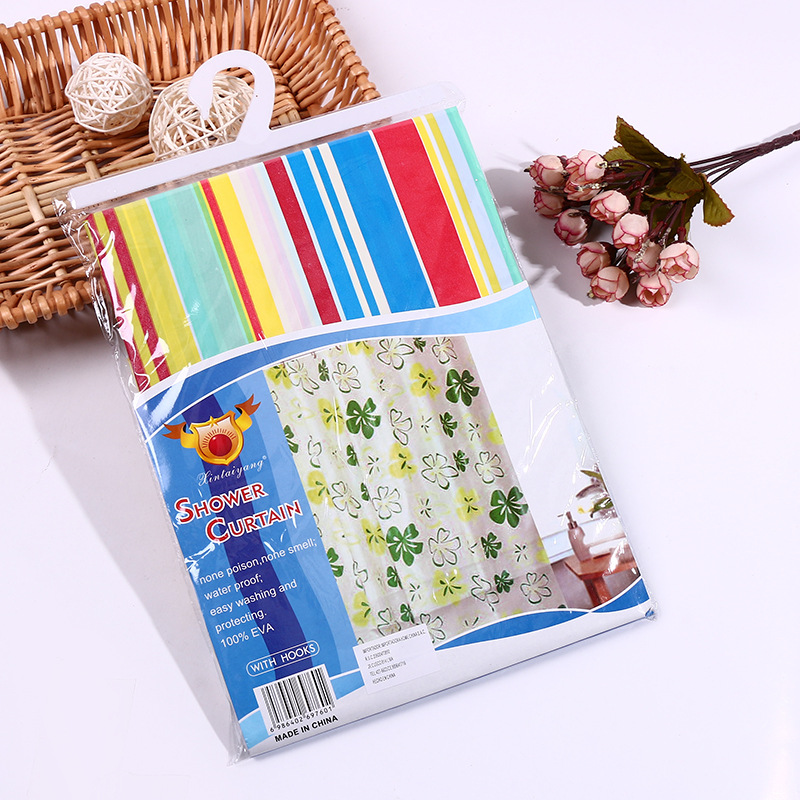 Polyester thick waterproof and mildew proof bathroom curtain partition curtain rain curtain perforation-free set thumbnail