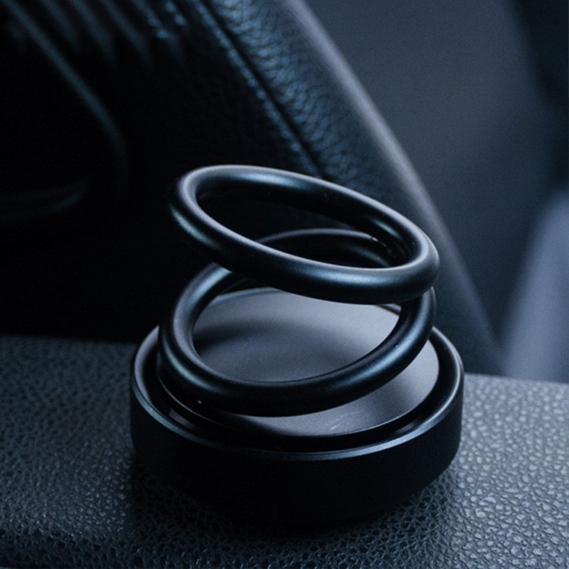 Car perfume stand, double-ring solar rotating suspended metal ornament, Douyin, the same style of car aroma diffuser Specification image