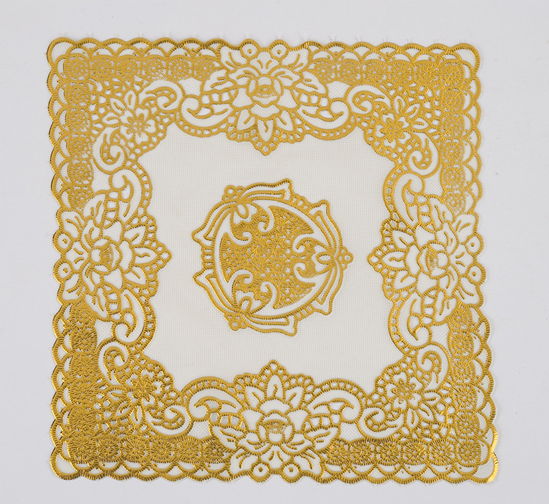 Gold-plated coasters, fashionable decorative placemats, anti-ironing lace vase cushions, heat-insulating cup cushions, plate cushions, porcelain non-slip cushions