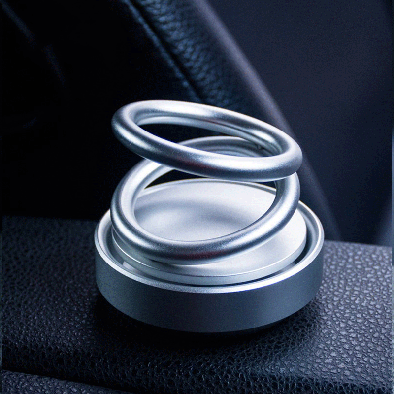 Car perfume stand, double-ring solar rotating suspended metal ornament, Douyin, the same style of car aroma diffuser Application Scenario