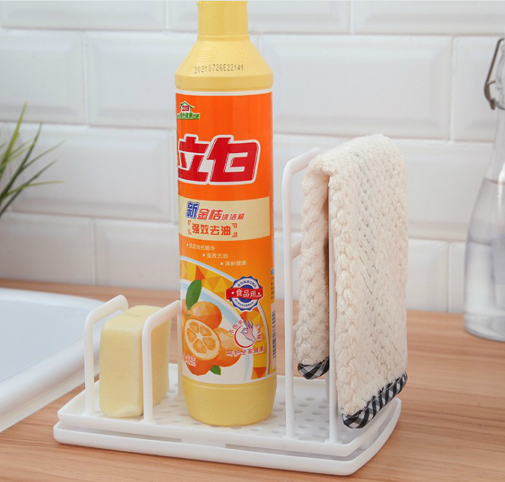 厨房沥水架收纳架抹布洗碗布沥水置物架厨具收纳筐毛巾抹布挂架子产品图