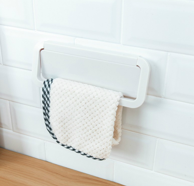 免打孔毛巾架粘贴式无痕挂架毛巾架子浴室卫生间置物架厨房抹布架细节图