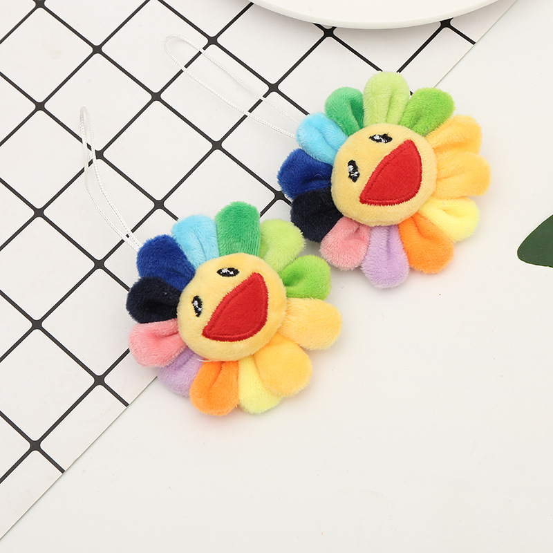 South Korean Instagram Lovely Sunflower Brooch Hua Chen Yu Flower Flower With The Same Pin Badge Colorful Purse Pendant Accessories Specification drawing