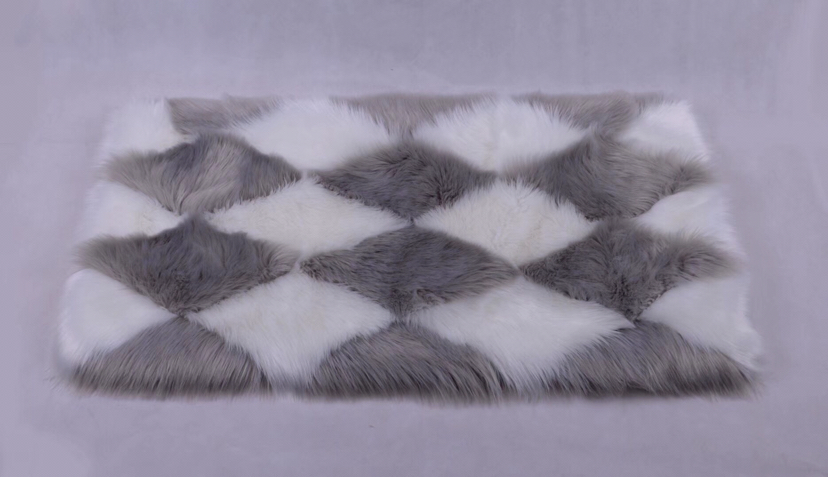 Imitation wool patchwork carpet blanket thumbnail