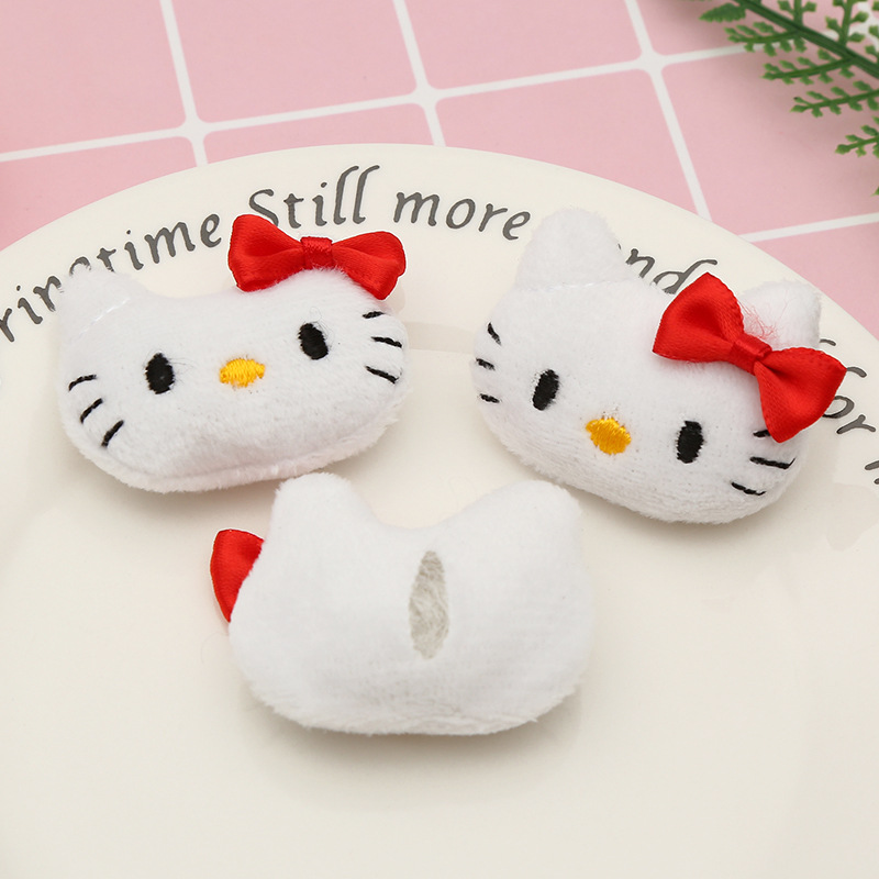 可爱布艺KT猫毛绒卡通公仔头手工DIY饰品配件童袜子鞋帽服装辅料细节图