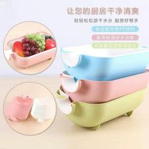 日本创意双层方型翻转沥水篮塑料水果篮滴水盆漏盆厨房洗菜盆果盘