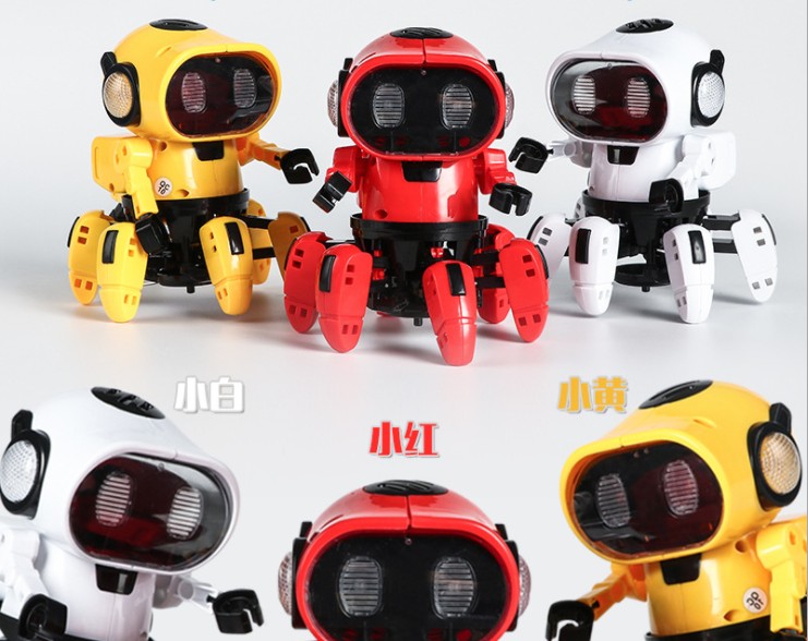 Tiktok the same electric walking dancing robot toy light music children octopus net red robot