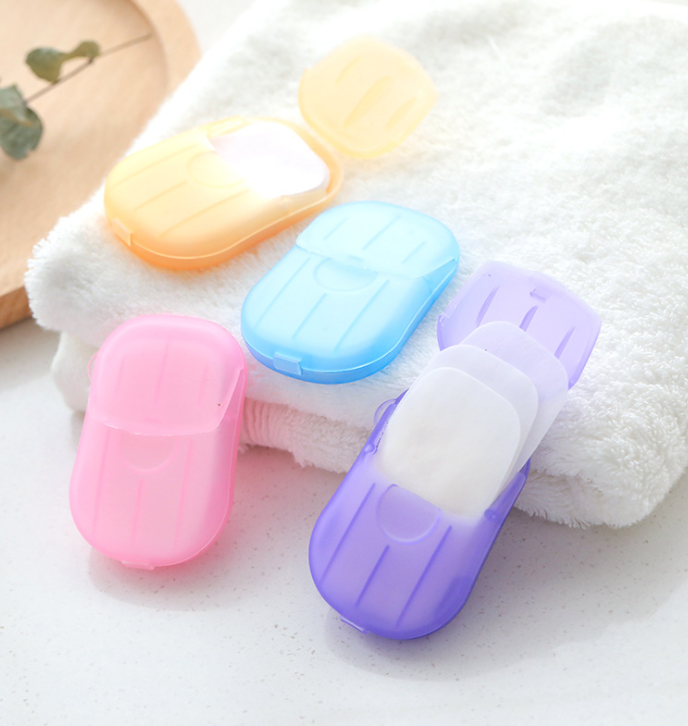 Travel disposable soap tablets Box soap paper Portable hand washing tablets Small soap tablets Mini soap paper