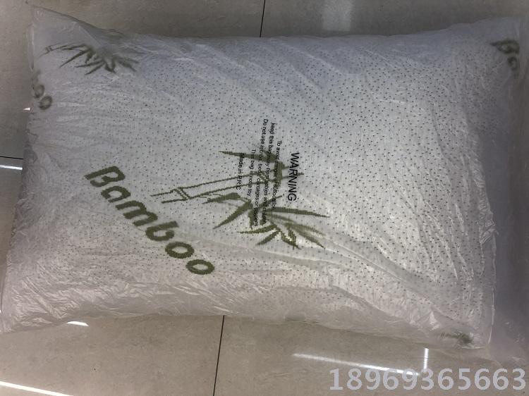 A space-saving, crumpled memory foam, rolled and compressed green bamboo fiber 7145 size bread-shaped memory pillow details Picture