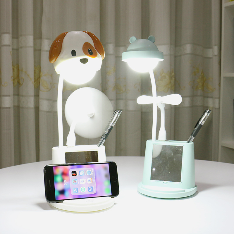 凌盼高亮度办公台灯 男女必备手机支架多功能led台灯