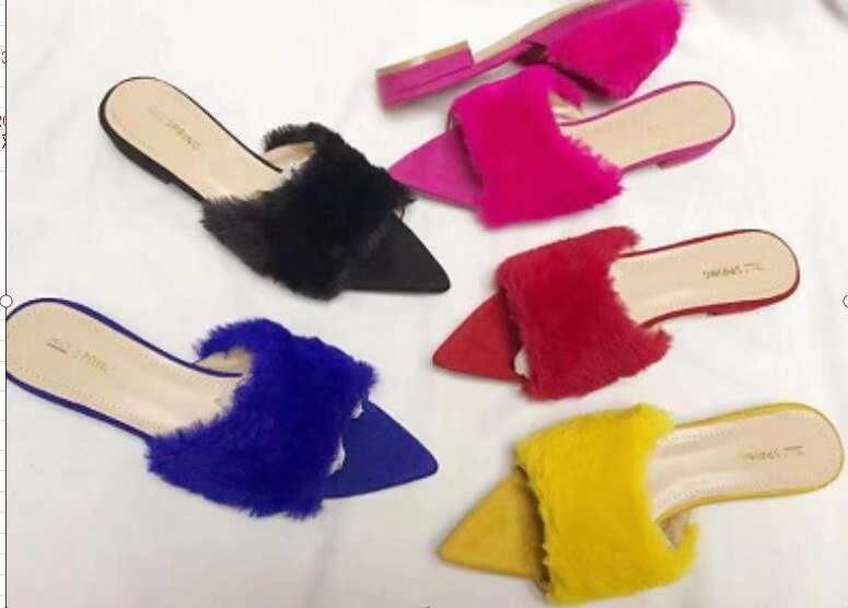 DORA shoes hairy women's pointed craft tows