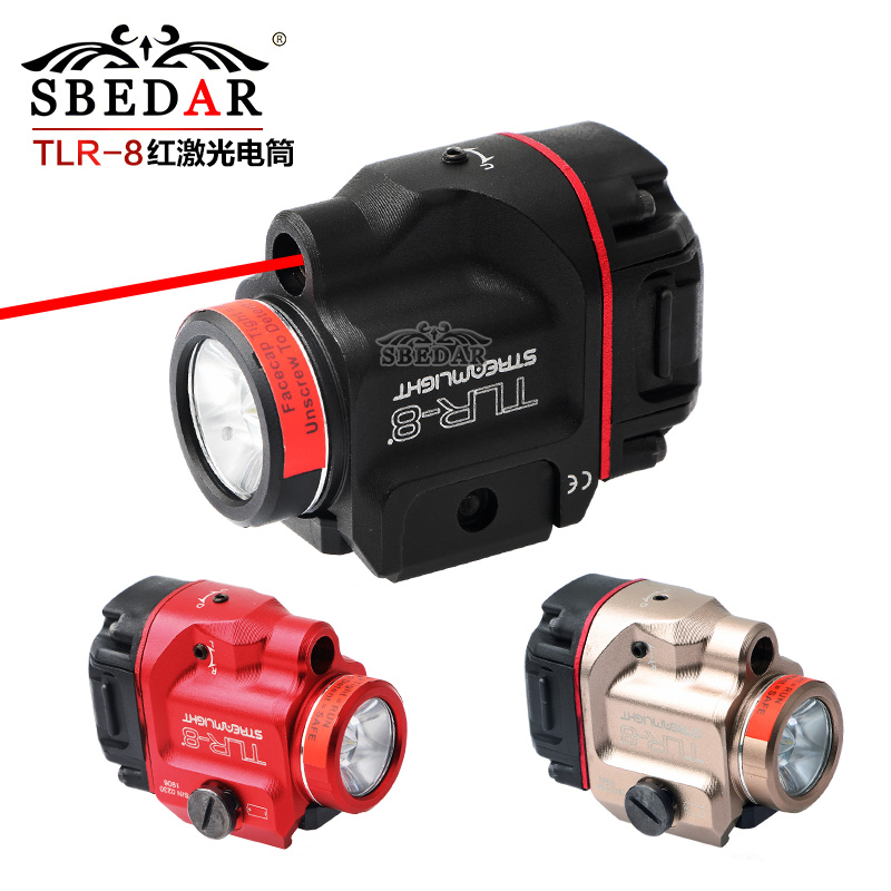 Negro rojo arena LED luz fuerte linterna infrarrojo rojo láser bajo vista