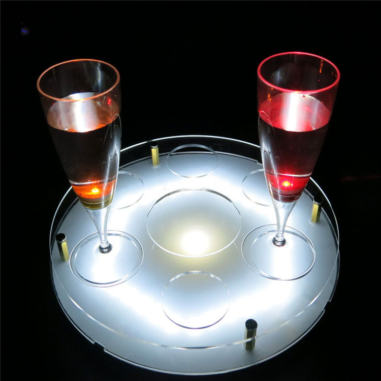 Customized acrylic LED wine display stand and acrylic wine illuminated base for bars details Picture