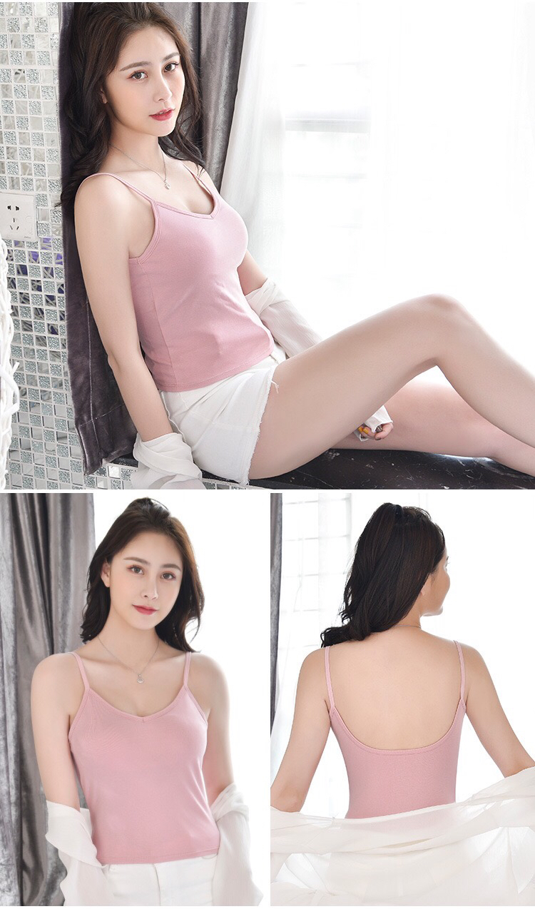 New inner sling: Big U American-back pure cotton open-back sling vest with chest cushion backing underwear and outer vest