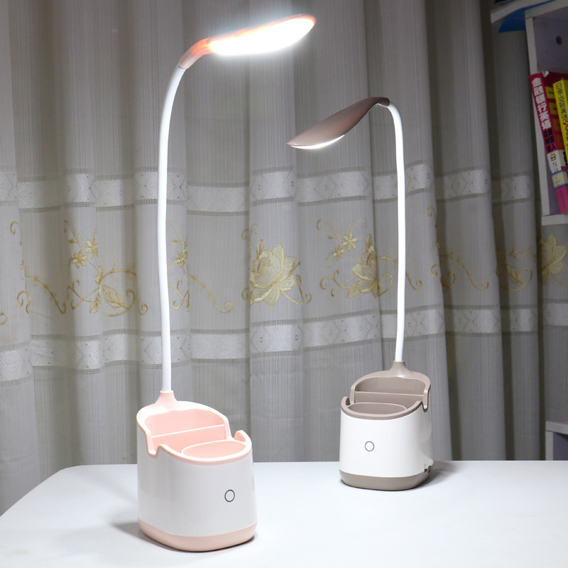 凌盼高亮度办公台灯 男女必备手机支架多功能led台灯产品图