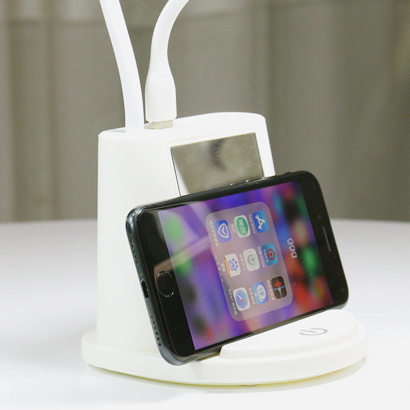 凌盼高亮度办公台灯 男女必备手机支架多功能led台灯细节图