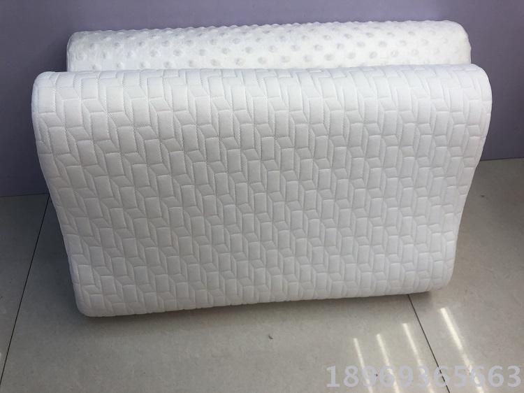 记忆棉5535畅销南美中东伊拉克纯白针织布高低型慢回弹海绵枕头细节图